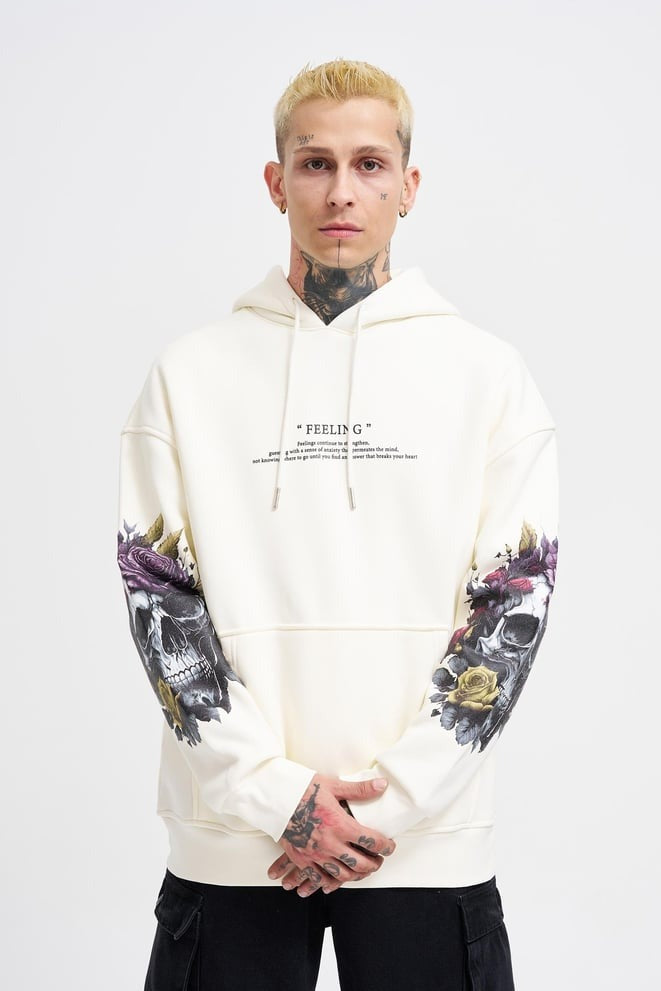 Skull Printed Feelings Hoodie