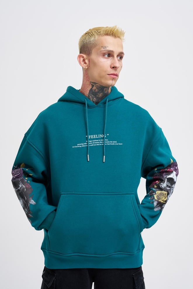 Skull Printed Feelings Hoodie