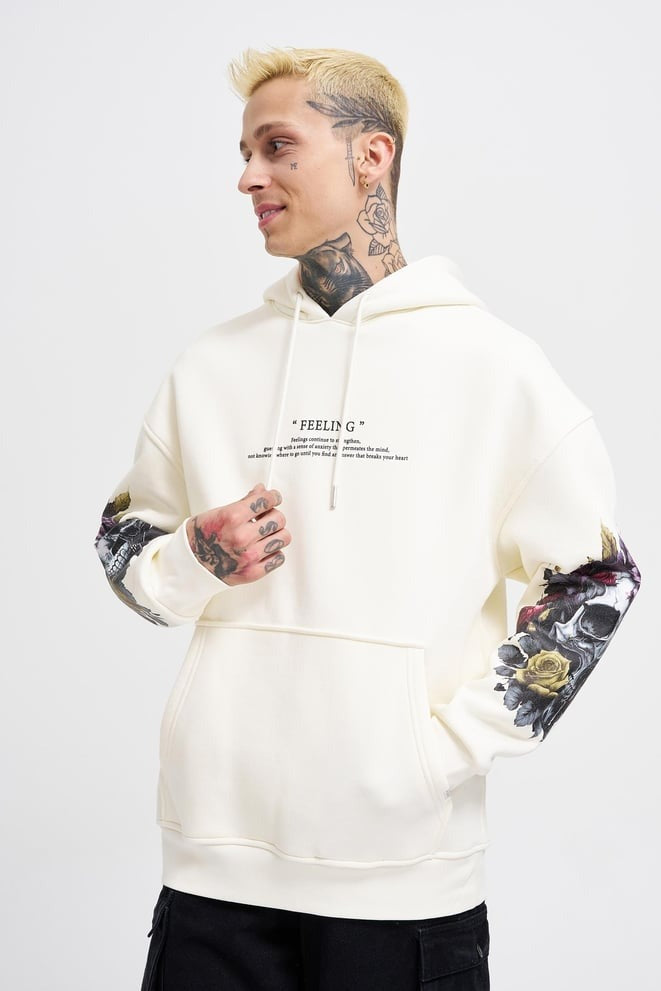 Skull Printed Feelings Hoodie