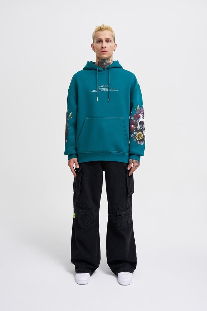 Skull Printed Feelings Hoodie
