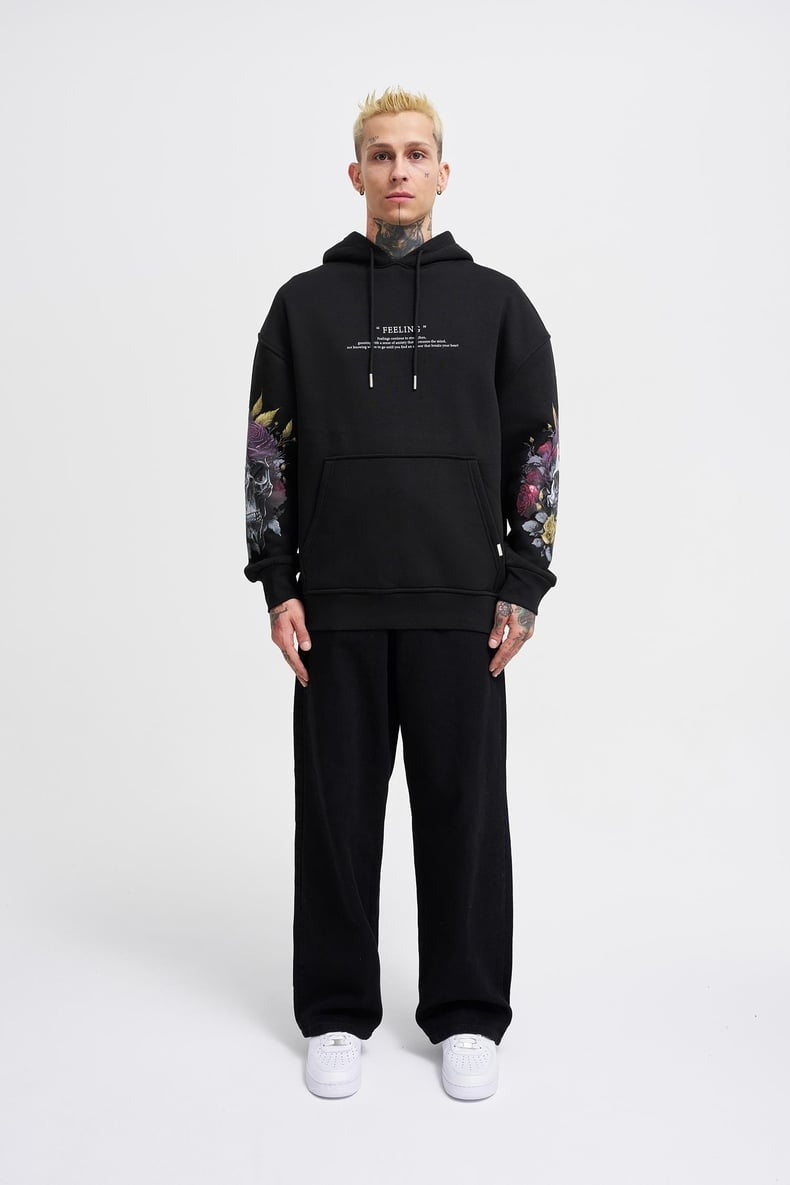 Skull Printed Feelings Hoodie