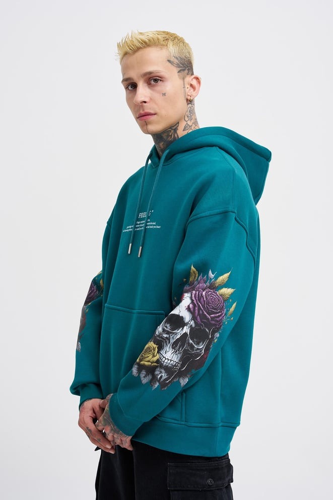 Skull Printed Feelings Hoodie
